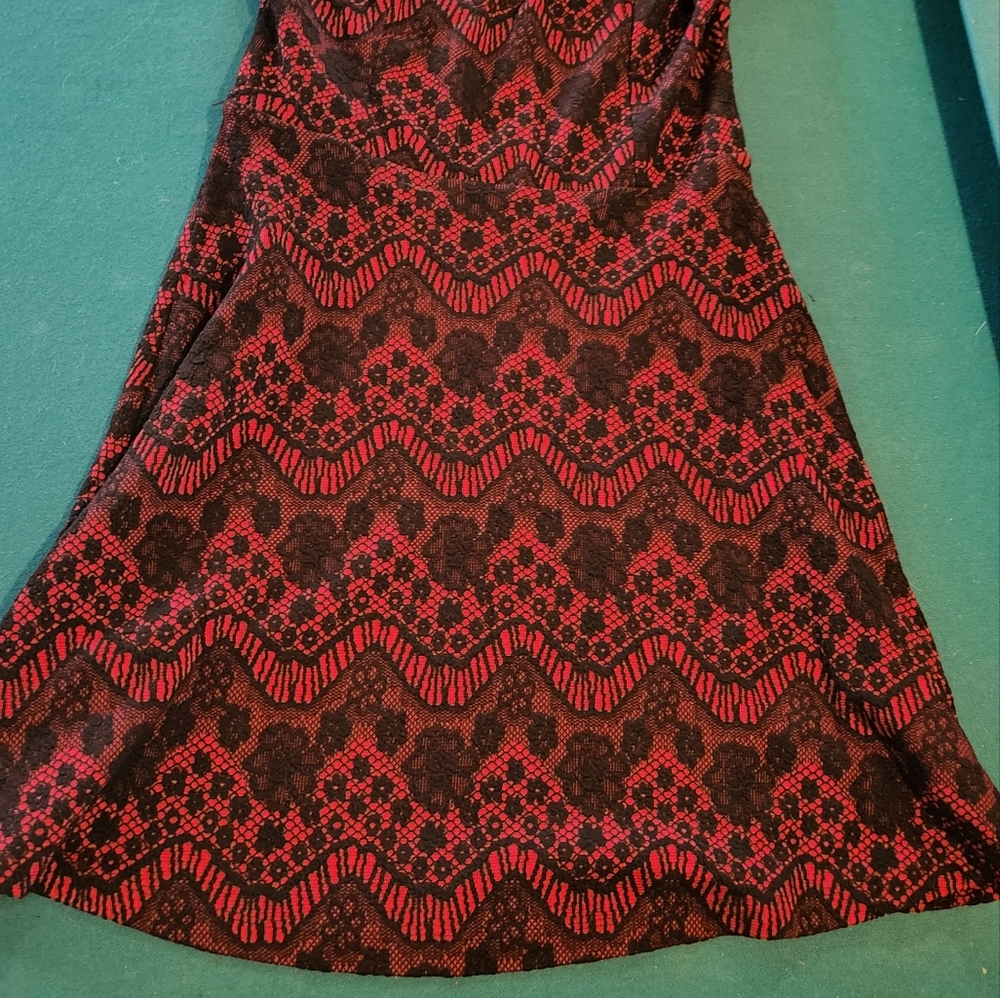 Cocktel Dress red and black with parents.